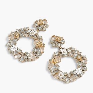 Colorful Floral Hoop Earrings | J CREW